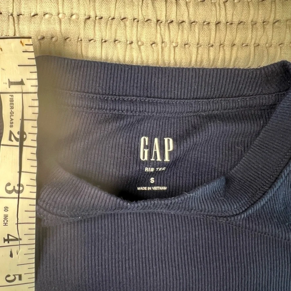 GAP Navy Ribbed Long Sleeve Top